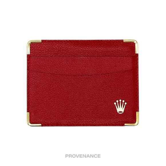 🔴 Rolex Card Holder Wallet - Red Leather - Picture 1 of 7